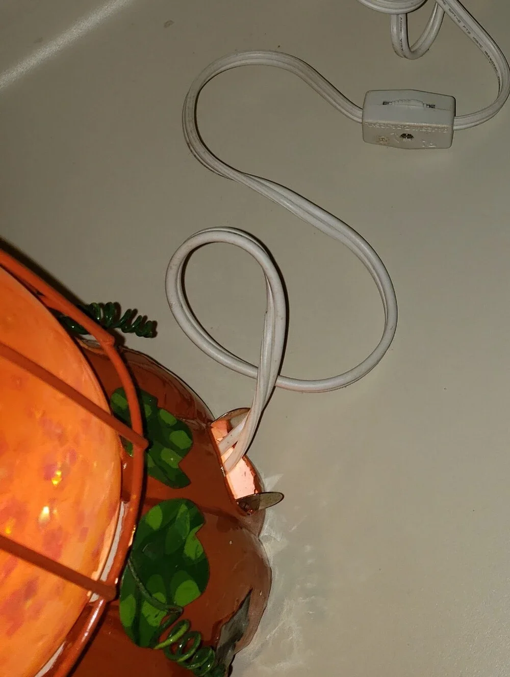 Vintage JCPenny Home Collection Pumpkin Aqua Lamp